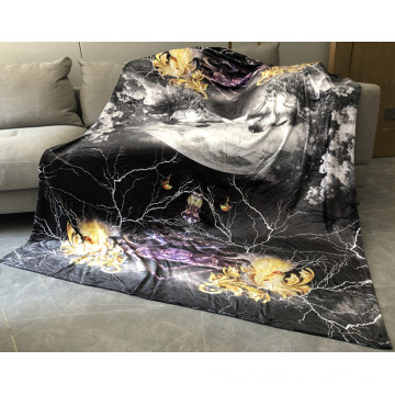 MOQ 100 OEM animal products wolf sublimation blanket